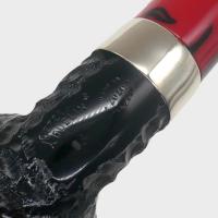 Peterson Dracula 03 Rusticated Ebony Nickel Mounted Fishtail Pipe (PE3330)