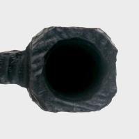 Peterson Dracula 444 Rusticated Ebony Nickel Mounted Fishtail Pipe (PE3337)
