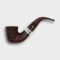 Peterson Irish Harp 05 Sandblast Cumberland Bent Silver Mounted Fishtail Pipe (PE3378)