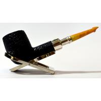 Peterson Amber Spigot Sandblast X105 Silver Mounted Fishtail Pipe (PE901)