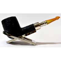 Peterson Amber Spigot Sandblast X105 Silver Mounted Fishtail Pipe (PE921)