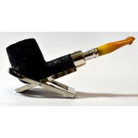 Peterson Amber Spigot Sandblast X105 Silver Mounted Fishtail Pipe (PE958)