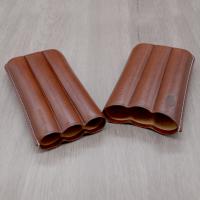 Jemar Leather Cigar Case - 3 Finger - 56 RG - Brown