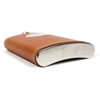 Peterson 6oz Hip Flask  - Brown Leather