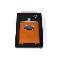 Peterson 6oz Hip Flask  - Brown Leather