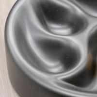 Ceramic Three Rest Pipe Ashtray & Cork Knocker - Matt Black