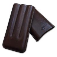 Jemar Leather Cigar Case - 3 Finger - 70 RG - Brown (End of Line)