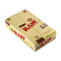 RAW Organic Hemp 1 1/4 size Rolling Papers & Tips - 24 Packs