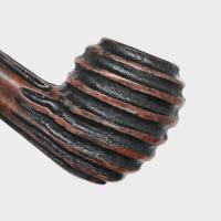 Real Briar Rustic Bent 9mm Filter Fishtail Pipe (RB006)