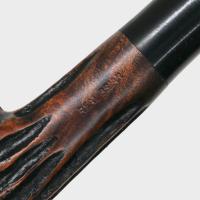 Real Briar Rustic Bent 9mm Filter Fishtail Pipe (RB006)