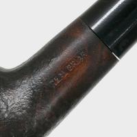 Real Briar Sandblast Bent 9mm Filter Fishtail Pipe (RB007)