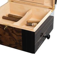 Morici Roma Tobacco Trunk with Drawer & Ashtray Cigar Humidor - 300 Cigar Capacity