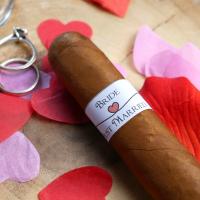 Wedding Cigar Band - BRIDE - Just Married Red Heart Design