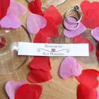 Wedding Cigar Band - BRIDESMAID - Just Married Red Heart Design