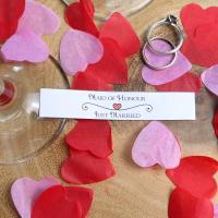 Wedding Cigar Band - MAID OF HONOUR - Just Married Red Heart Design