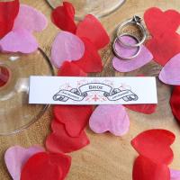 Wedding Cigar Band - BRIDE - Red Fleur-de-Lis Design