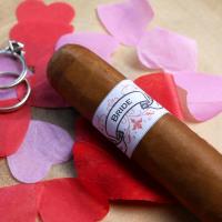 Wedding Cigar Band - BRIDE - Red Fleur-de-Lis Design