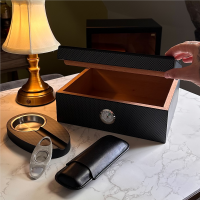 Savinelli Carbon Fibre Humidor & Accessories  - 35 Cigar Capacity