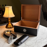 Savinelli Carbon Fibre Humidor & Accessories  - 35 Cigar Capacity