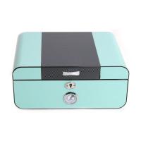 Savinelli High Lacquered Tiffany Blue and Carbon Fibre Humidor - 30 Cigar Capacity