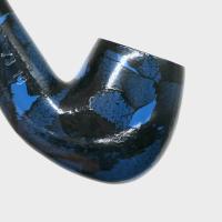 Sarome Pearwood Blue Moss Bent Metal Filter Fishtail Pipe (SAR004)