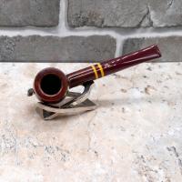 Savinelli Regimental 128 Smooth Burgundy 6mm Filter Fishtail Pipe (SAV590)