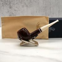 Savinelli Avorio 207 Smooth Burgundy 6mm Filter Fishtail Pipe (SAV1282)