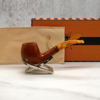 Savinelli Miele 677 Smooth Bent Honey 9mm Filter Fishtail Pipe (SAV1344)