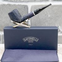 Savinelli Arcobaleno Blue 111 Rustic Straight 9mm Filter Fishtail Pipe (SAV1582)