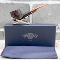 Savinelli Roma Lucite 122 Rustic 6mm Filter Half Bent Pot Fishtail Pipe (SAV1605)