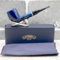 Savinelli Arcobaleno Blue 111 Smooth Straight 9mm Filter Fishtail Pipe (SAV1693)