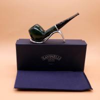 Savinelli Arcobaleno Green 207 Smooth Straight 9mm Filter Fishtail Pipe (SAV1739)