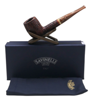 Savinelli Dolomiti 128 Rustic Light Brown Straight 9mm Fishtail Pipe (SAV1819)