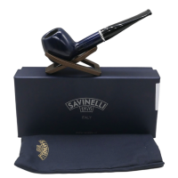 Savinelli Arcobaleno Blue 207 Smooth 9mm Filter Fishtail Pipe (SAV1857)