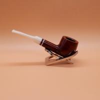 Savinelli Avorio 121 Smooth Burgundy 9mm Filter Fishtail Pipe (SAV1875)