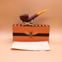 Savinelli Miele 316 Brownblast KS Semi Bent Honey 6mm Filter Fishtail Pipe (SAV1877)