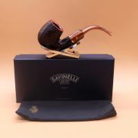 Savinelli Roma Lucite 614 Rustic Billiard Bent 6mm Fishtail Pipe (SAV1891)