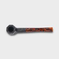 Savinelli Ottagono Sandblast Black Straight 6mm Filter Fishtail Pipe (SAV2067)