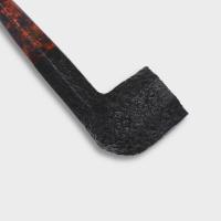 Savinelli Ottagono Sandblast Black Straight 6mm Filter Fishtail Pipe (SAV2067)