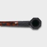 Savinelli Ottagono Sandblast Black Straight 6mm Filter Fishtail Pipe (SAV2067)