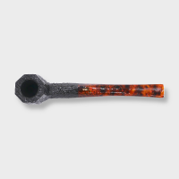 Savinelli Ottagono Sandblast Black Straight 6mm Filter Fishtail Pipe (SAV2068)