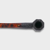 Savinelli Ottagono Sandblast Black Straight 6mm Filter Fishtail Pipe (SAV2068)