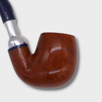 Savinelli Eleganza Smooth 614 Natural Full Bent Billiard 6mm Filter Fishtail Pipe (SAV2074)
