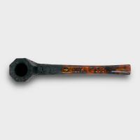 Savinelli Ottagono Sandblast Black Straight 6mm Filter Fishtail Pipe (SAV2137)