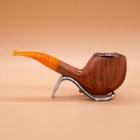 Savinelli Autograph Smooth & Sandblast 6mm Fishtail Pipe (SAV781)