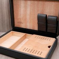 Savinelli Leather Zip Cigar Case Box - Black - Fits 10 Cigars