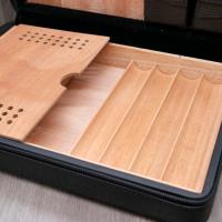Savinelli Leather Zip Cigar Case Box - Black - Fits 10 Cigars