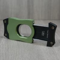 Colibri S Cut Brushed Metal Cigar Cutter - Green & Black