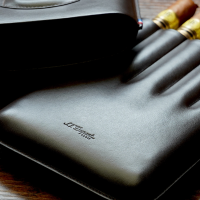 ST Dupont Cigar Case - Atelier CL Leather - Brown - Holds 5 Cigars