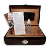 Savinelli High Lacquered Brown Humidor - 30 Cigar Capacity